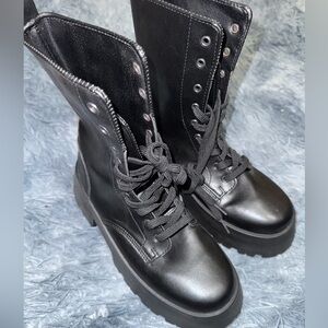 ASOS Black Platform Combat Boots Size US 8